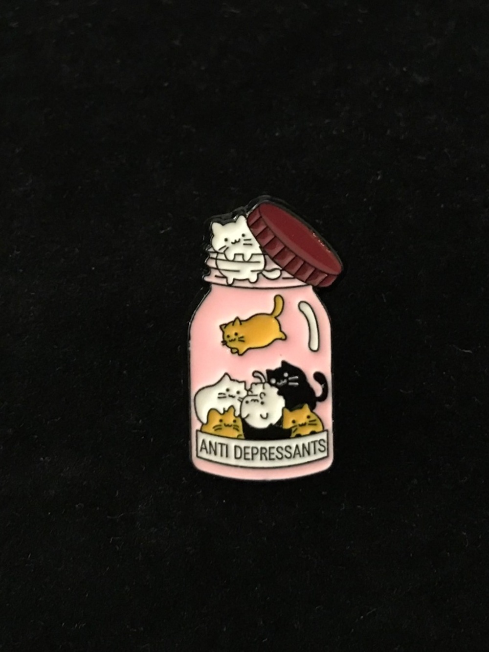 NWOT jar full of kitties “anti depressants” pin (pins: 1/$12, 2/$20)
